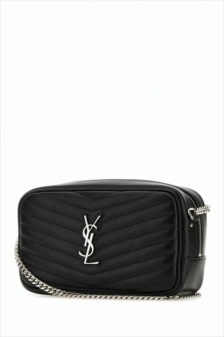 Saint Laurent Quilted Calf Leather Crossbody Bag With Interlocking Logo