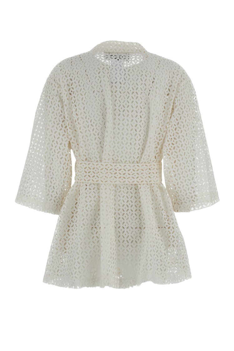 Irie' Structured White Jacket With Front Zipper Closure
