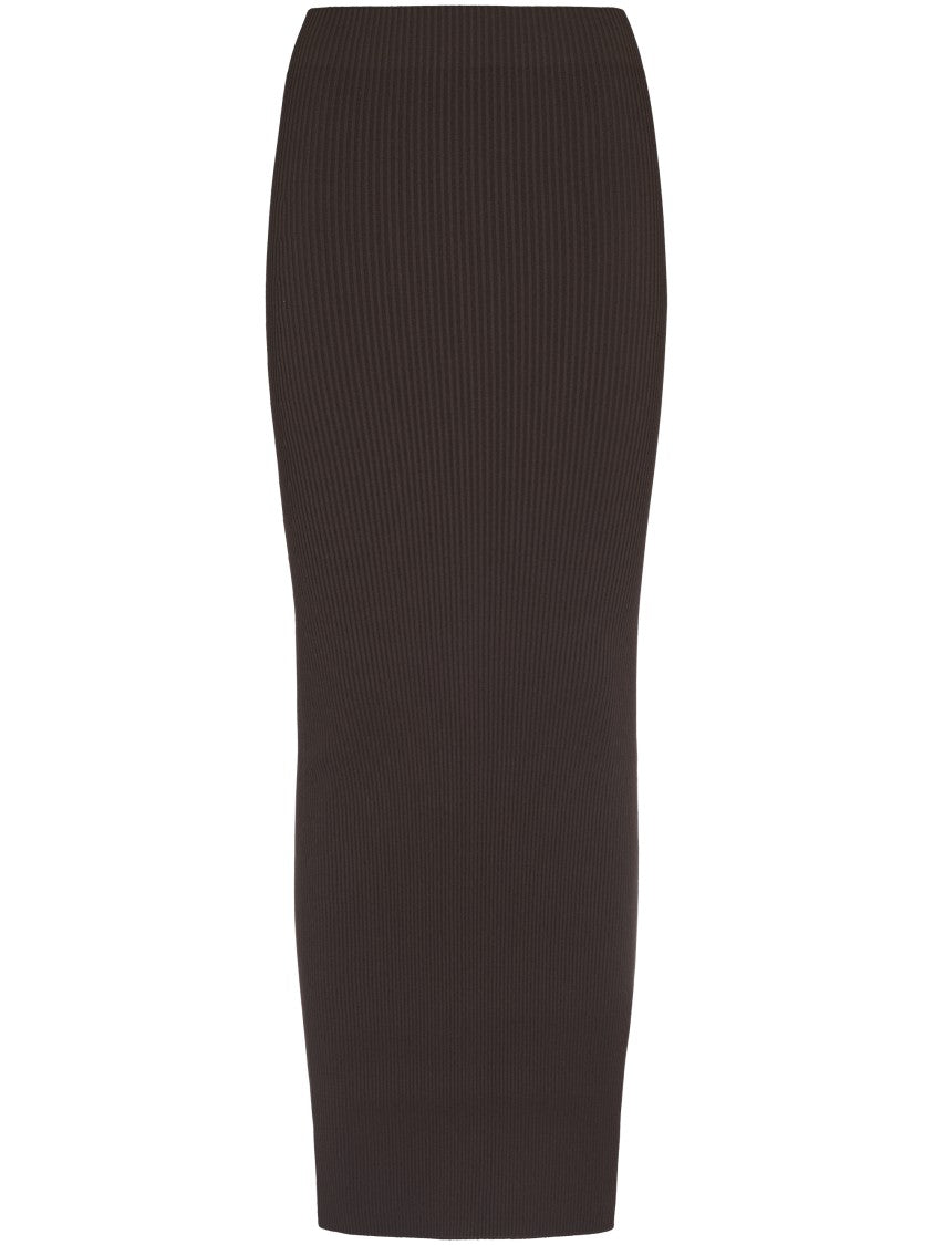 Max Mara Ribbed Maxi Skirt With Form-Fitting Silhouette