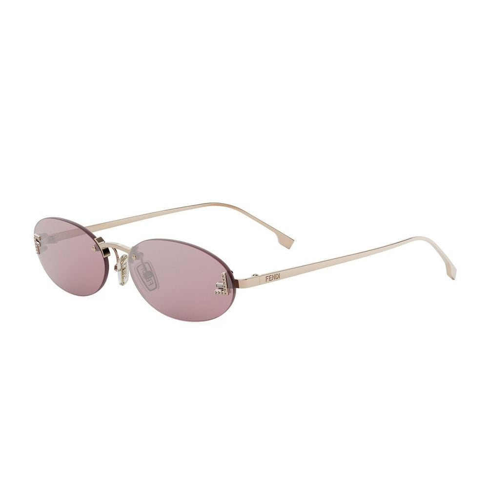 Fendi First Crystal 90S Inspired Oval Rimless Sunglasses
