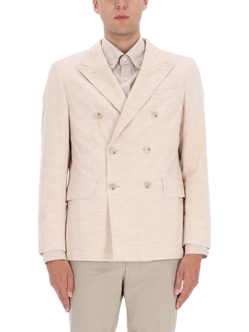 Boss Camel Double-Breasted Beige Blazer