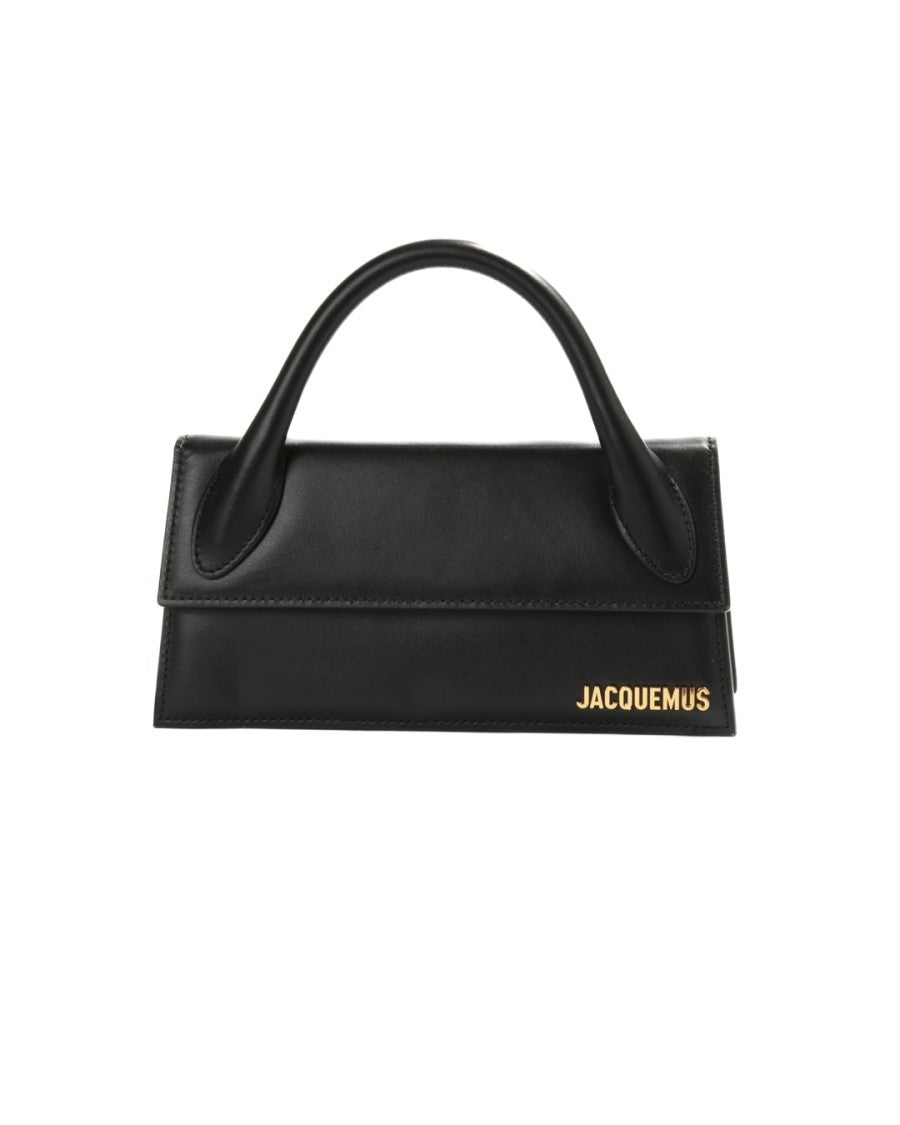 Jacquemus Black Le Chiquito Long Leather Gold Accent Shoulder Bag