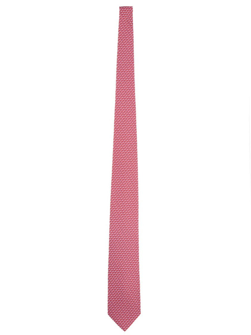 Ferragamo Pointed Tip Textured Italian Silk Tie