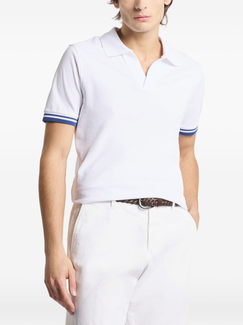 Fay Classic Short-Sleeve Embroidered Polo Shirt