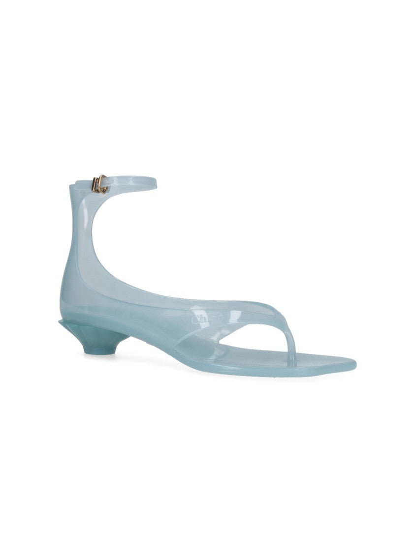 Chloé Blue Translucent Jelly Rubber Sandals