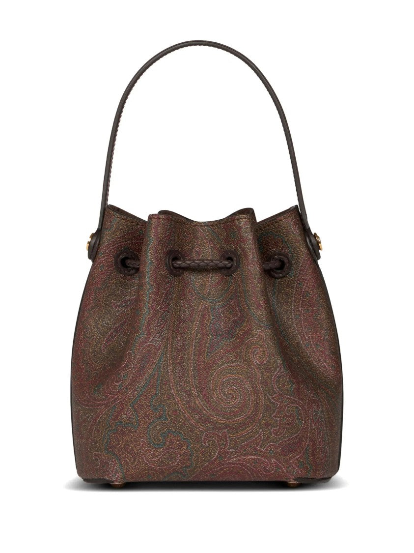 Etro Small Bucket Bag With Paisley Pattern And Drawstring Closure