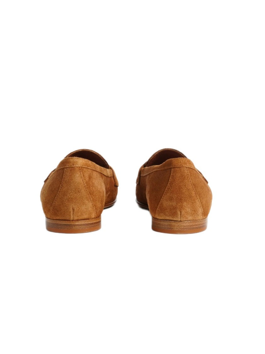 Roberto Festa Casual Suede Loafers With Rounded Toe And Penny Strap Detail
