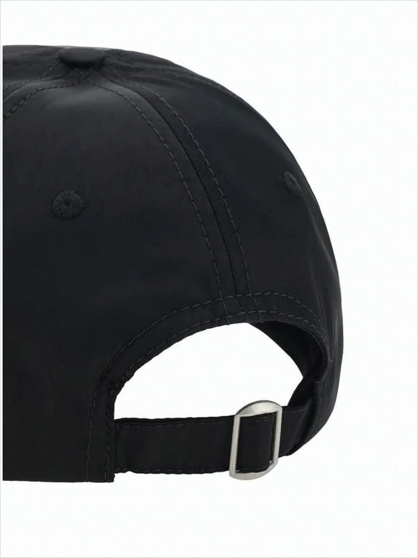 Marni Classic Black Cotton Baseball Cap With Bold Lettering And Adjustable Strap