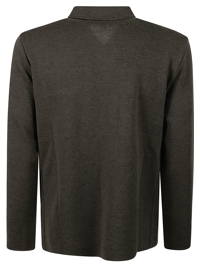 Lardini Knit Wool Overshirt Jacket With Flap Pockets