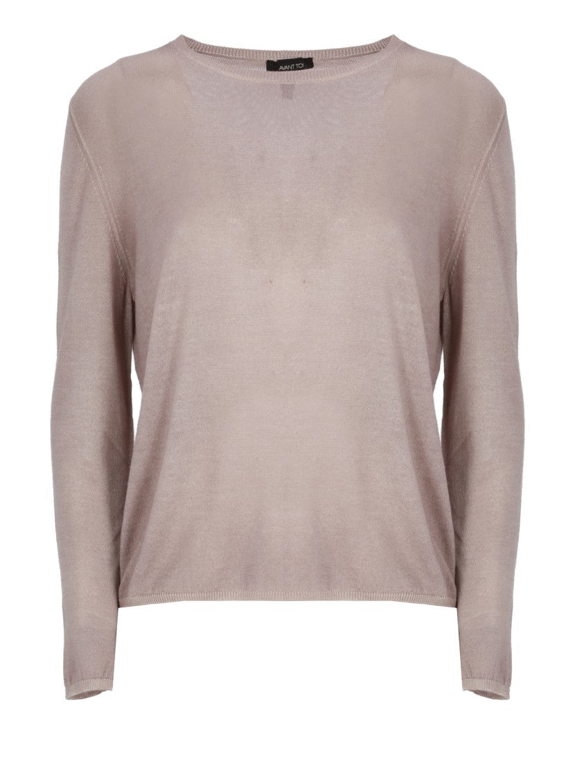 Avant Toi Ribbed Trims Cashmere-Silk Sweater