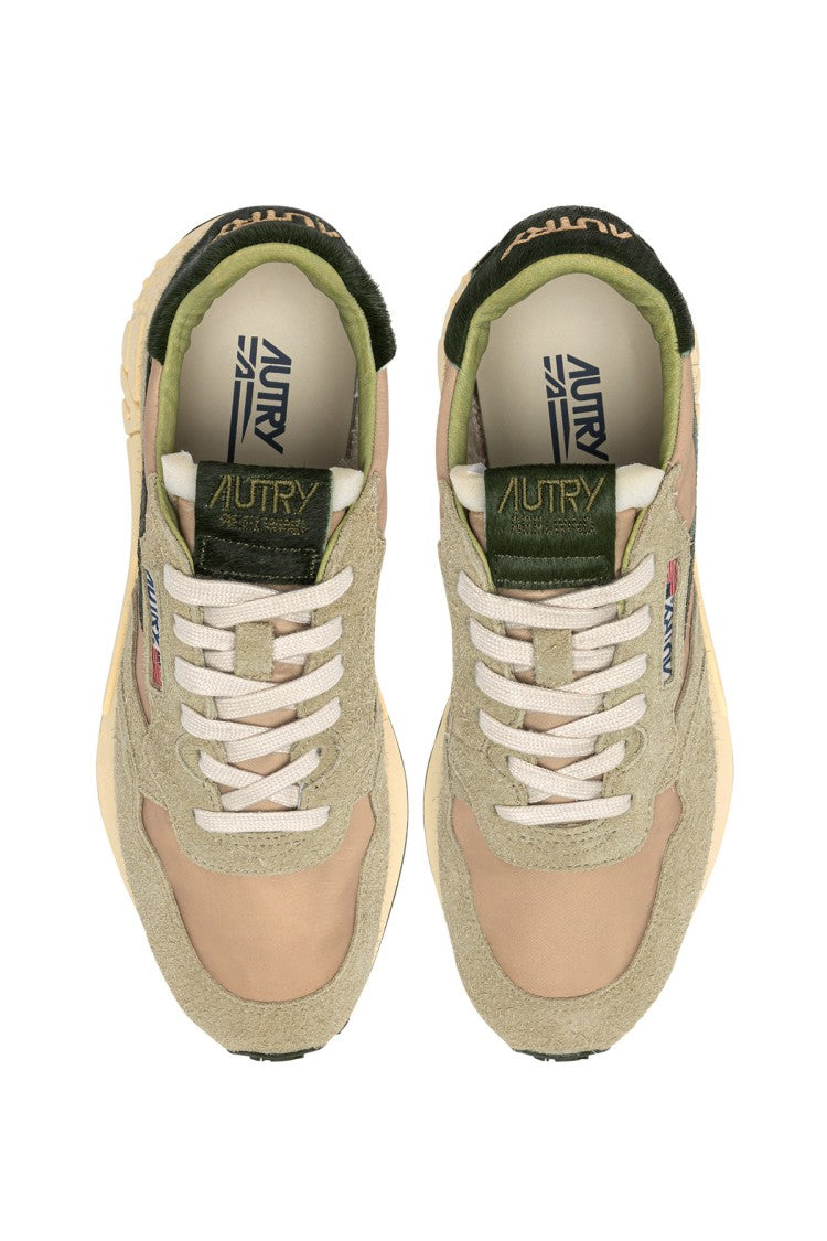 Autry Reelwind Suede Nylon Green Sneakers