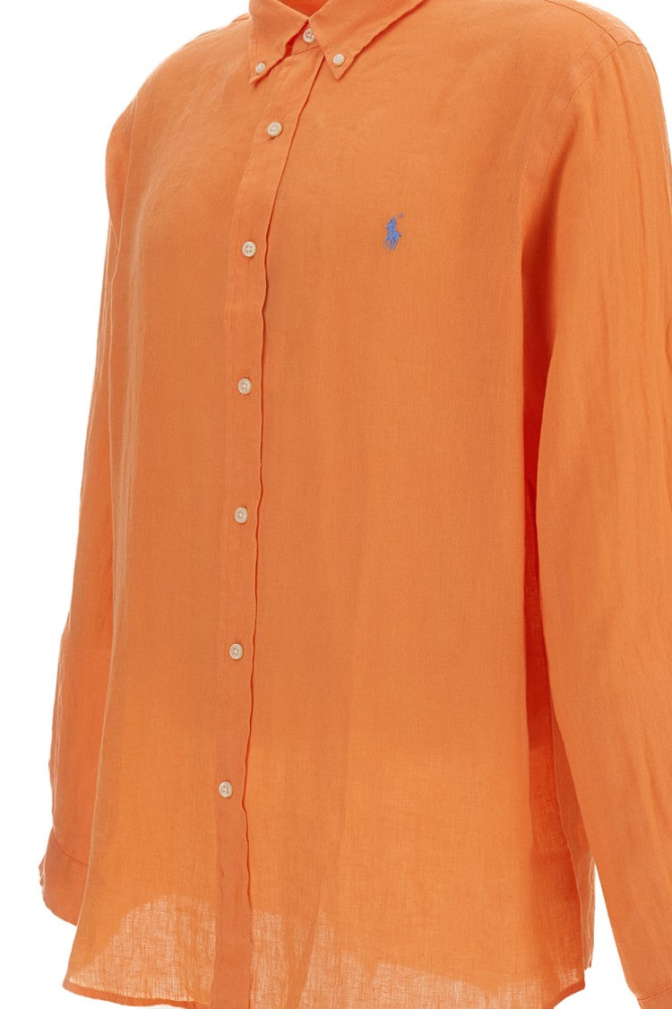 Polo Ralph Lauren Orange Linen Button-Down Shirt