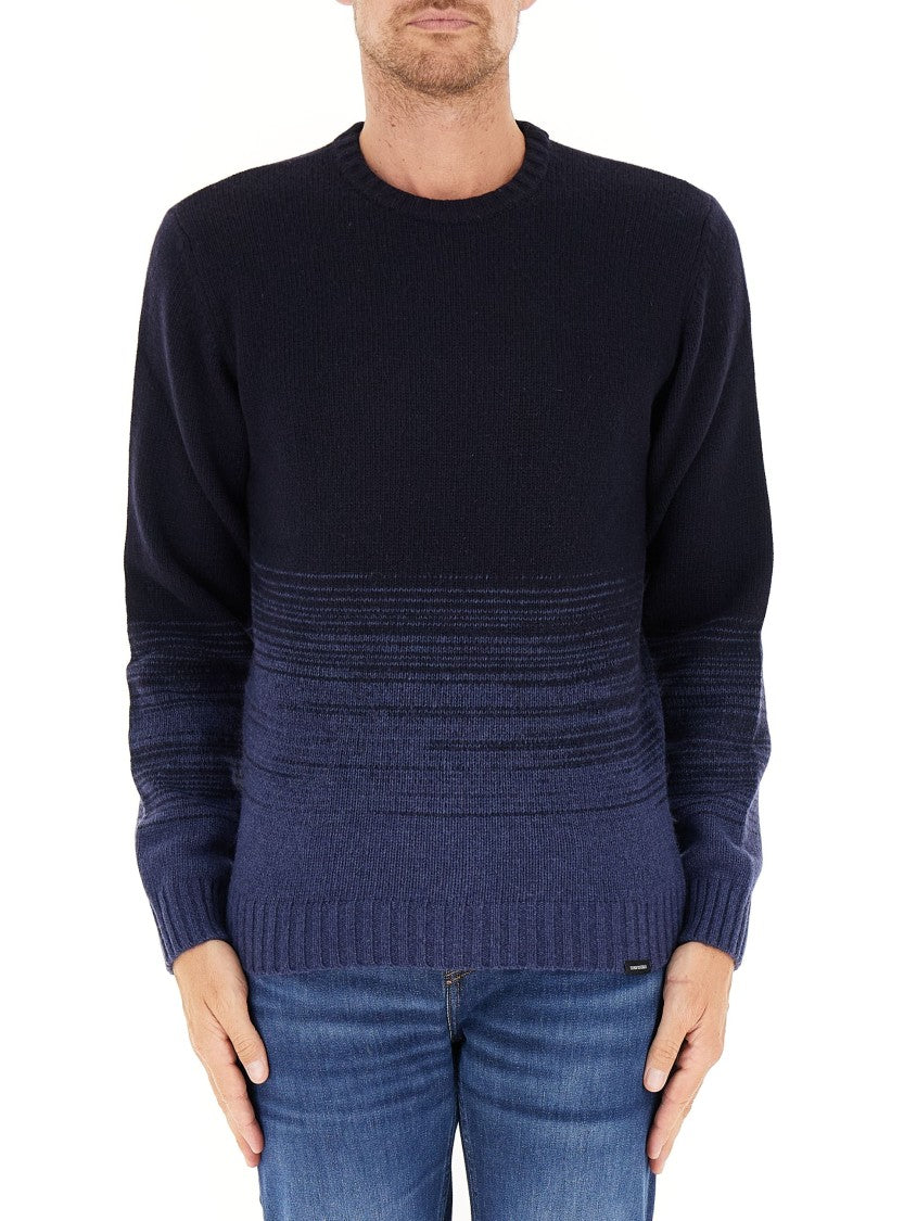 Colmar Two-Tone Gradient Crewneck Ribbed Trim Sweater