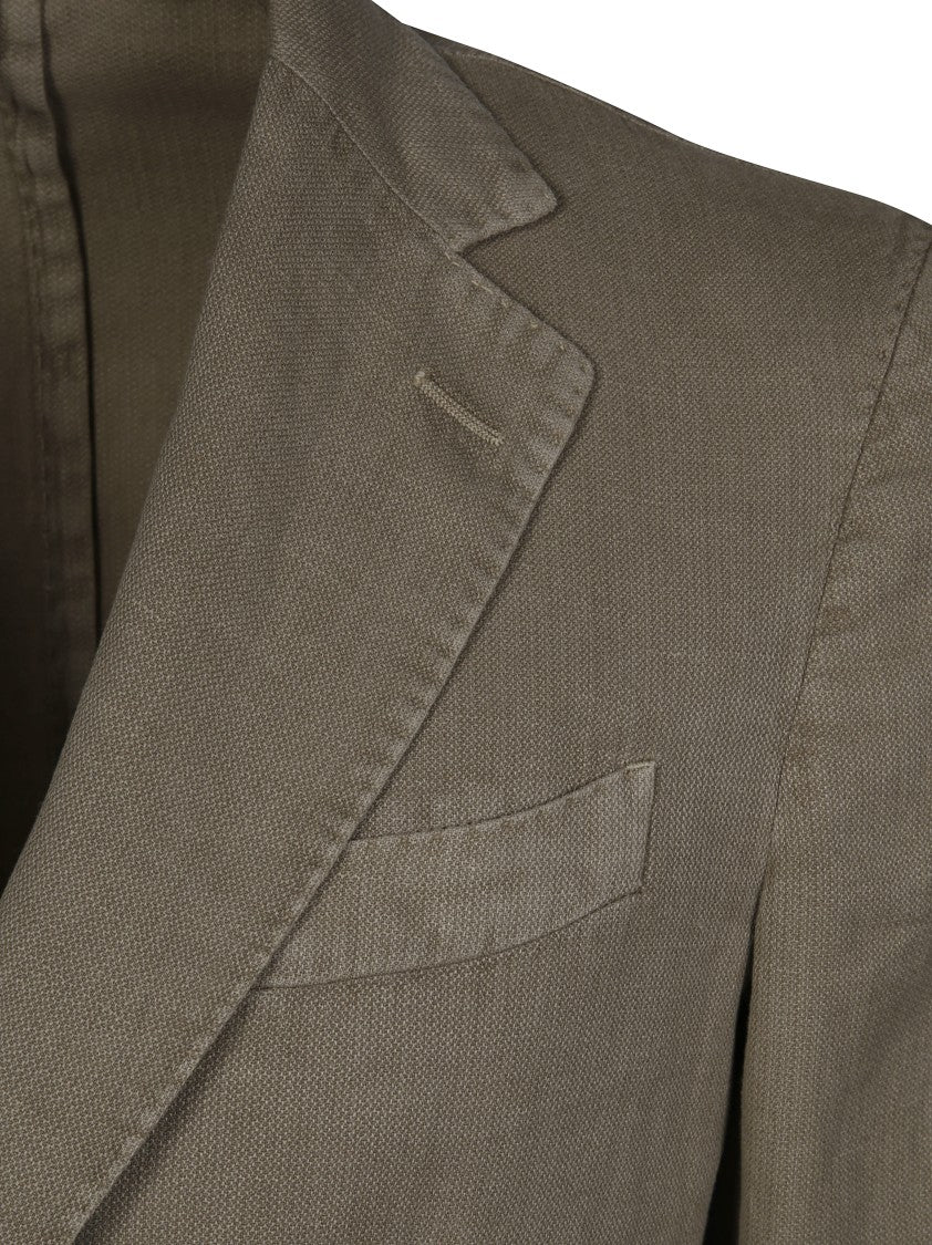 Santaniello Tailored Lino Ramiè Blazer With Two-Button Closure