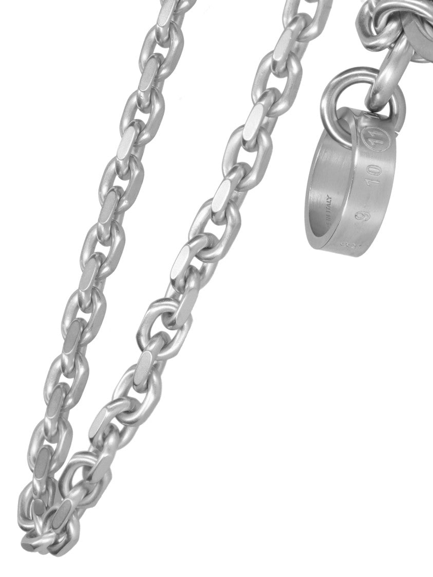 Maison Margiela Silver Metal Keychain Chain With Lobster Clasps