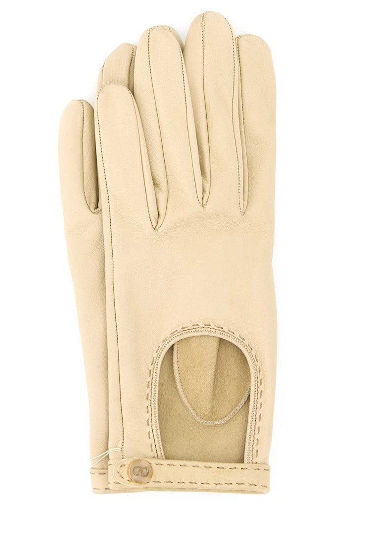 Valentino Garavani Ivory Leather Gloves