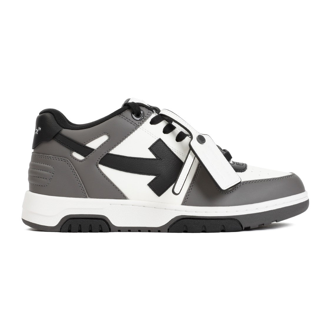 Off-White Dark Grey Leather Sneakers