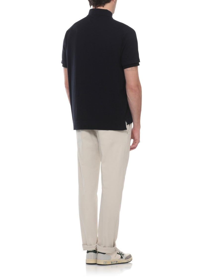 Premiata Blue Cotton Three-Hole Polo Shirt