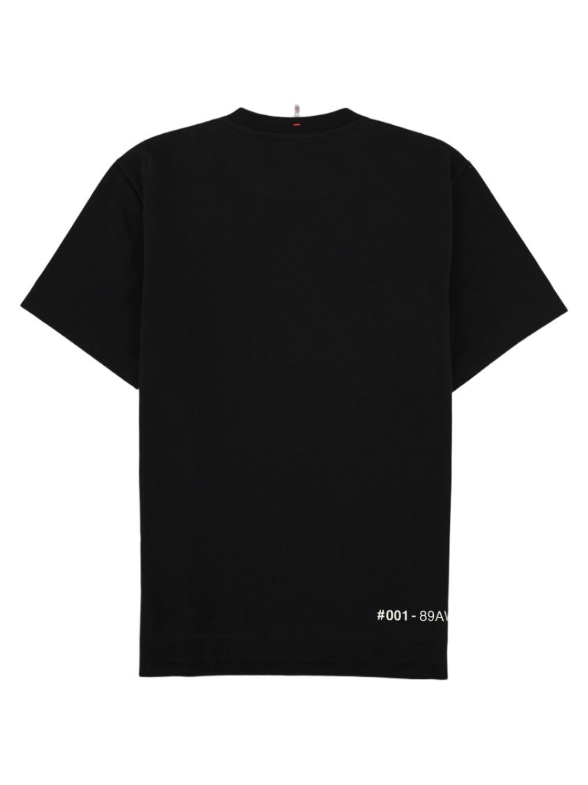 Moncler Grenoble Black Short-Sleeve Emblem Cotton T-Shirt