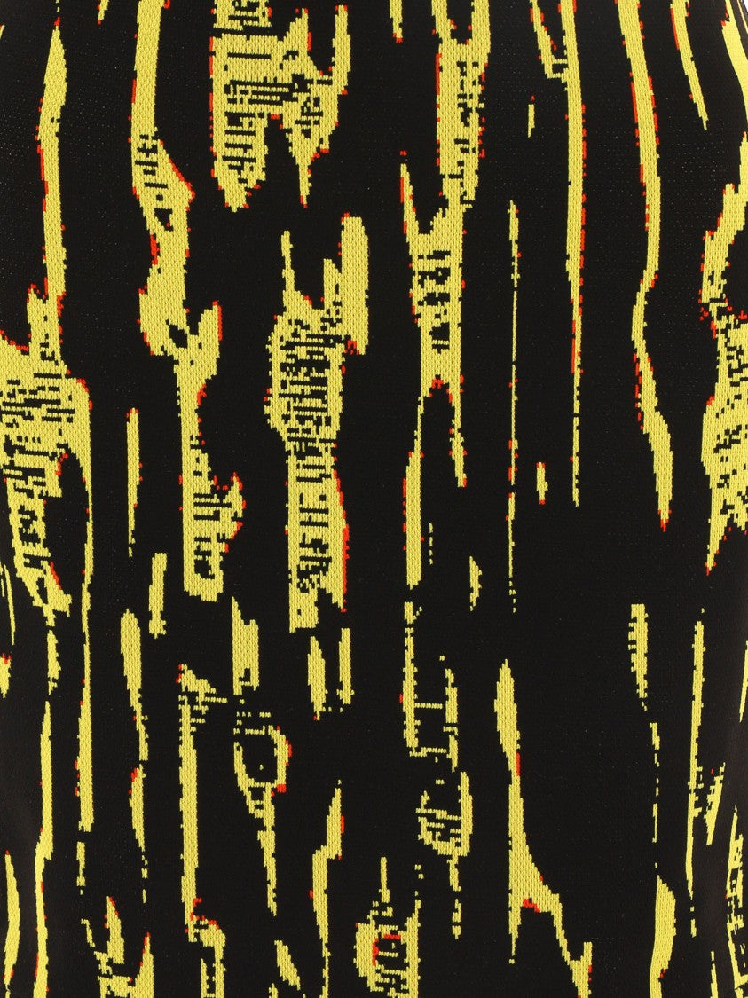 Ambush High-Neck Mini Dress With Bold Jacquard Pattern