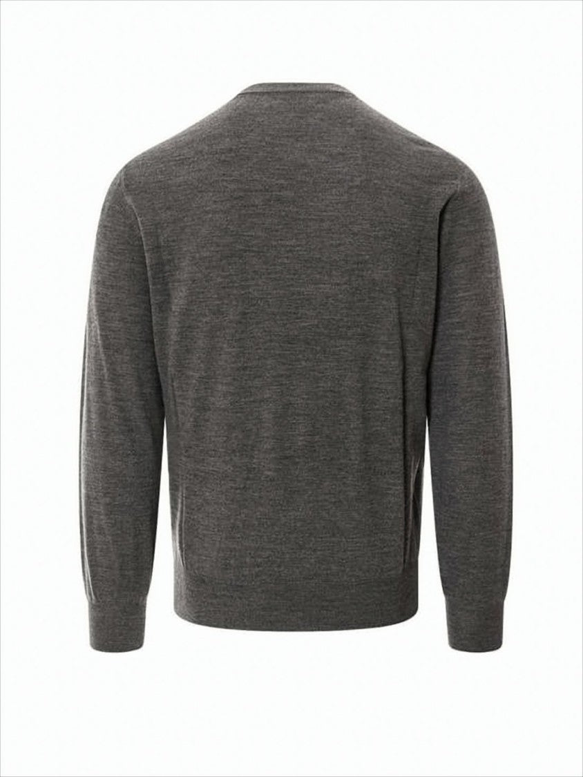 Brunello Cucinelli Tailored Crew Neck Sweater With Subtle Heathered Texture