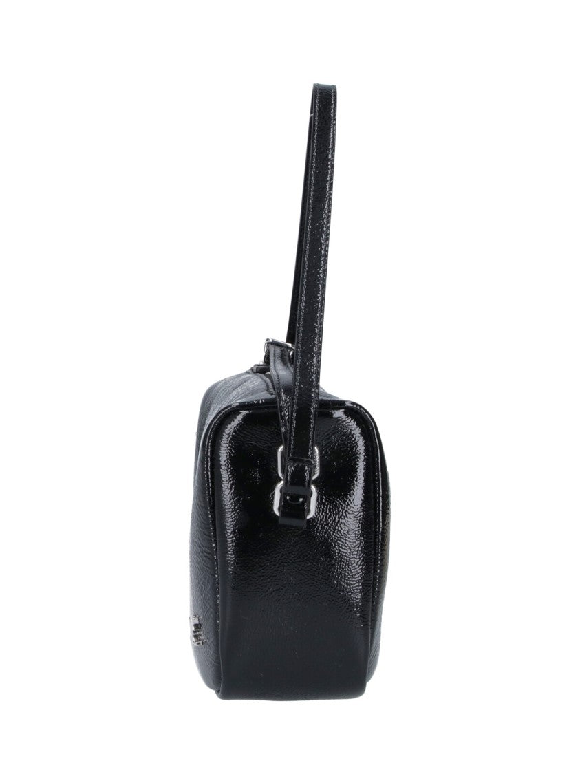 Courrèges Black Three Sixty Nubuck Shoulder Bag