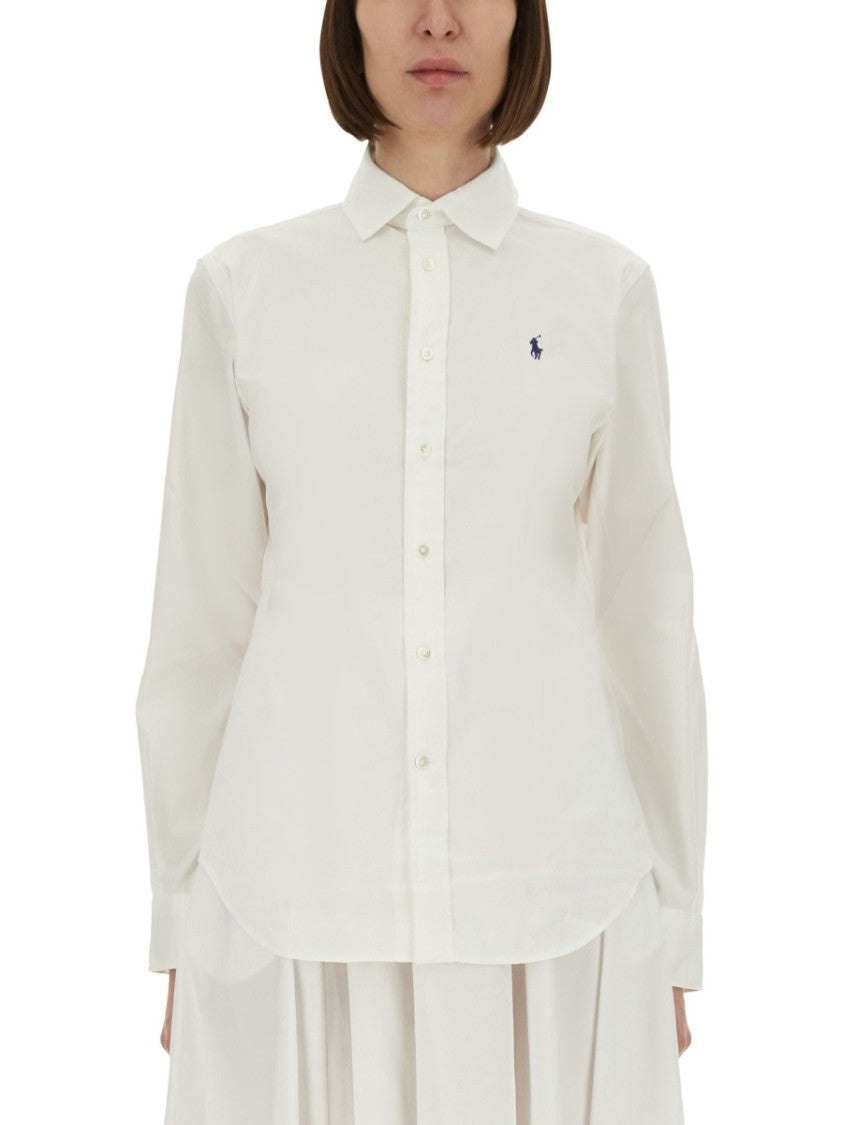Polo Ralph Lauren Tailored White Button-Down Shirt With Subtle Logo