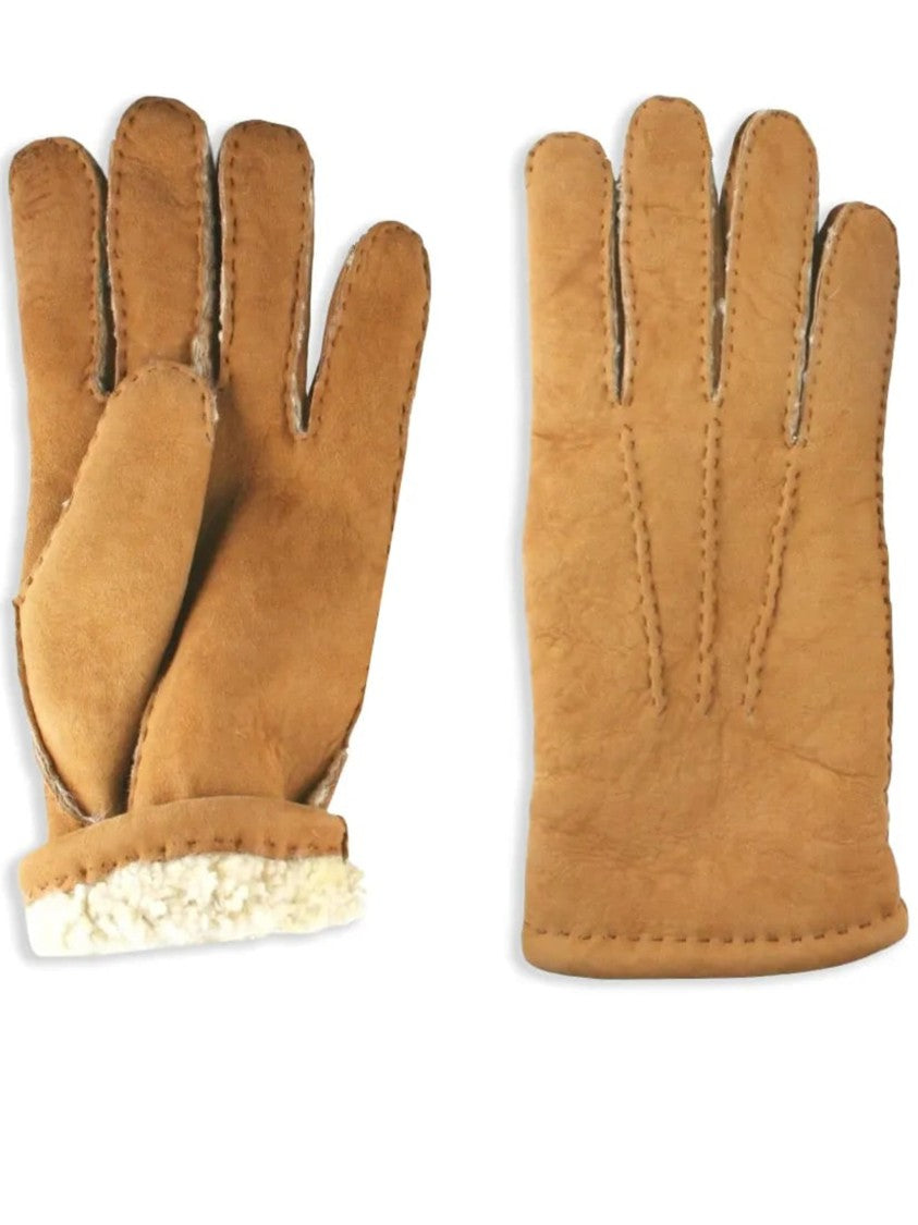 Restelli Suede Shearling-Lined Gloves