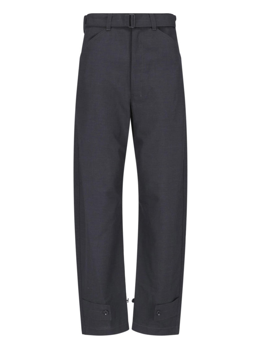 Lemaire Black Cropped Wide-Leg Adjustable Trousers