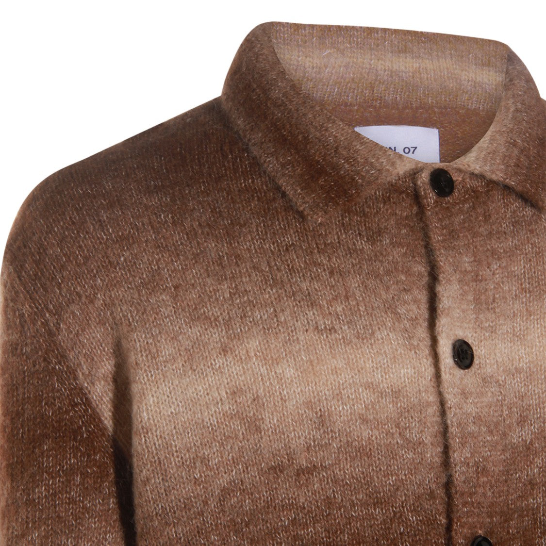 Nn.07 Gradient Pattern Brown Sweater With Classic Collar