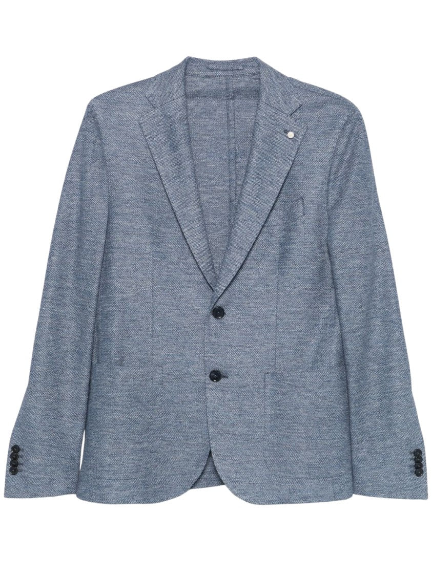 Luigi Bianchi Light Blue Linen Jacket