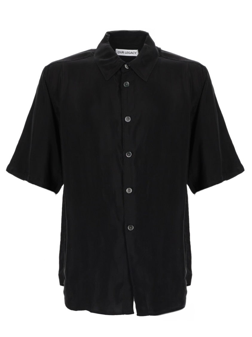 Our Legacy Neutral Short-Sleeved Smooth Cupro Shirt