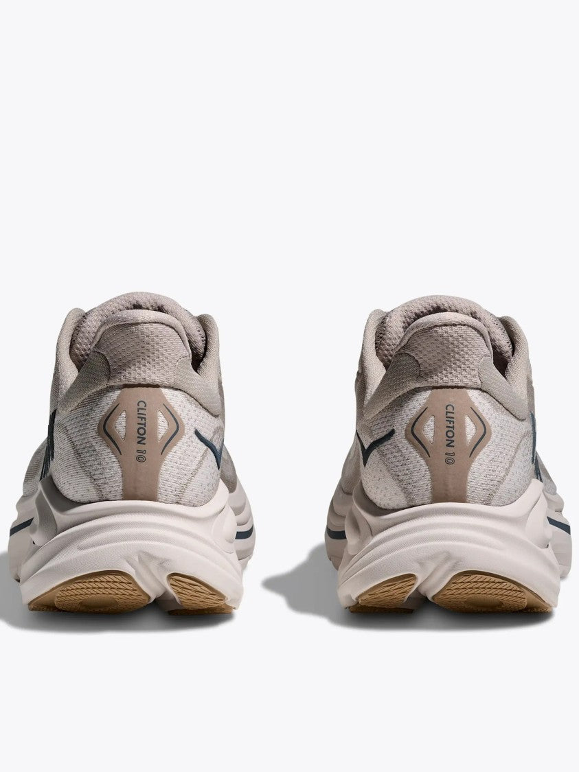 Hoka Beige Clifton 10 Cushioned Mesh Sneakers