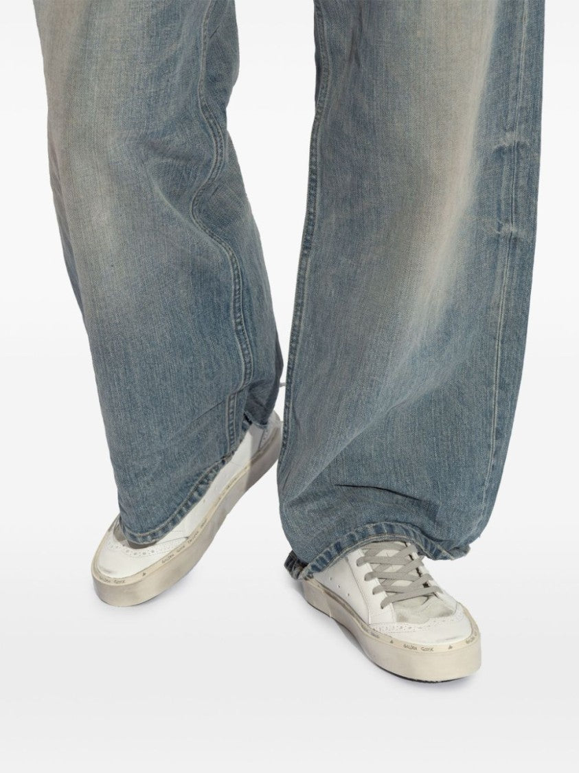 Golden Goose Mid Star High-Top Leather Sneakers