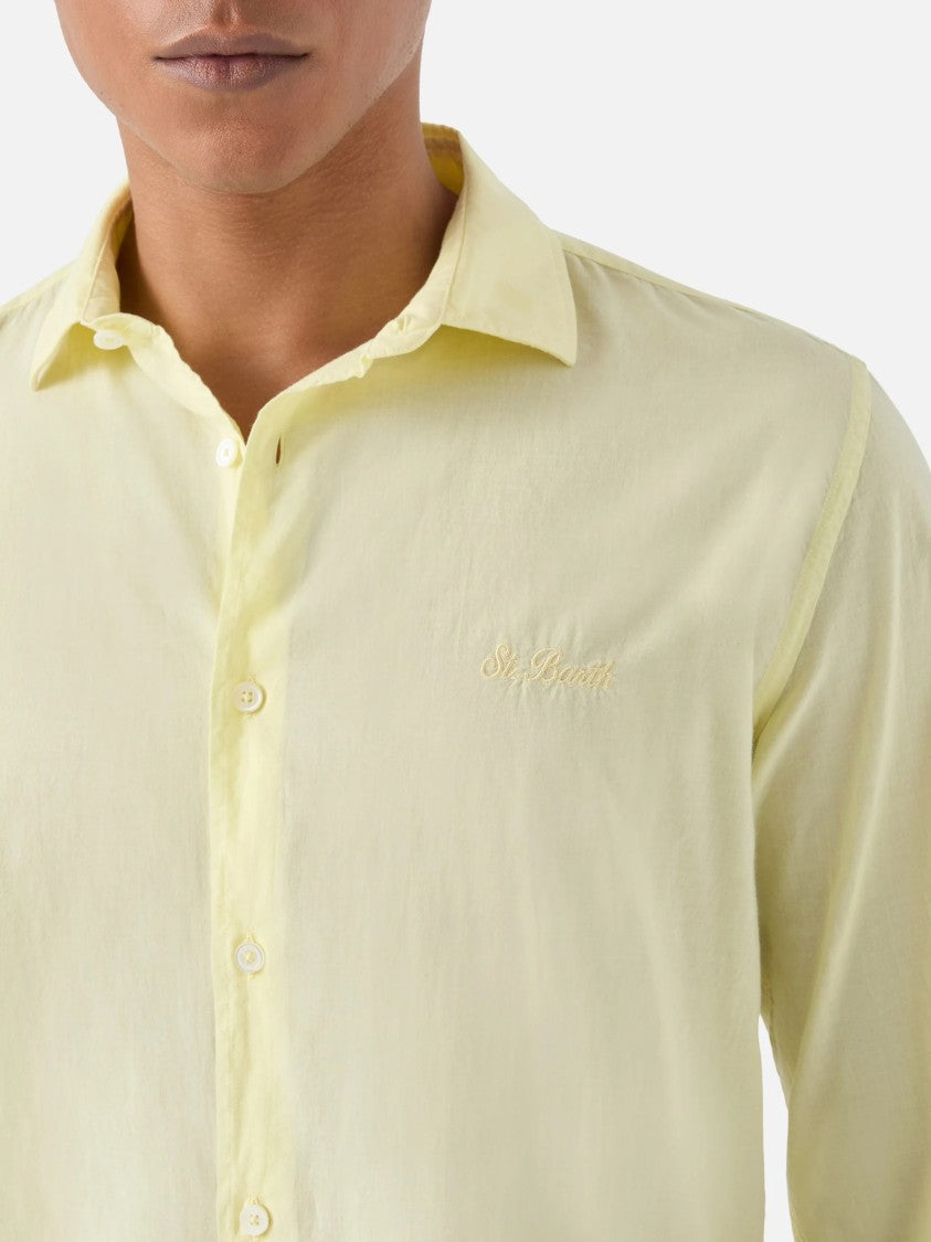 Mc2 Saint Barth Yellow Voile Cotton Casual Shirt