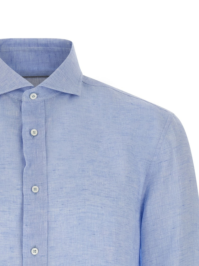 Brunello Cucinelli Mélange Linen Shirt With French Collar