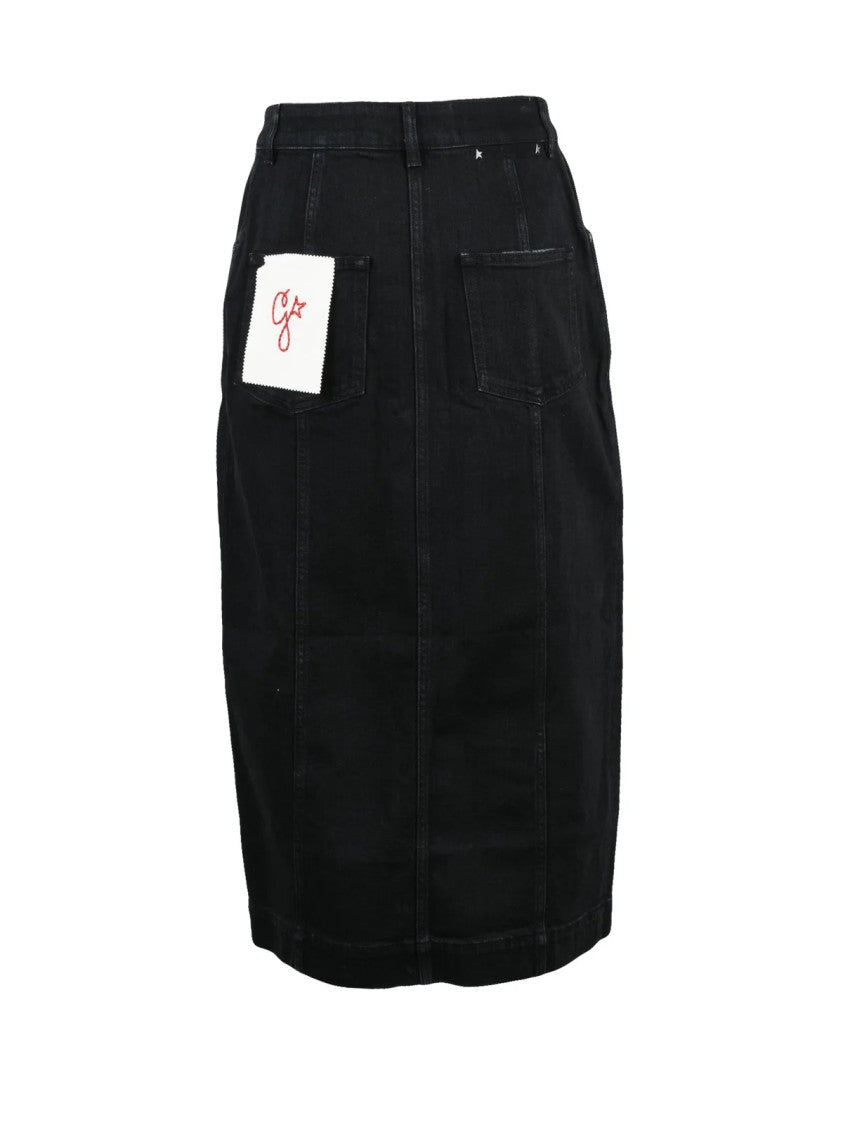 Golden Goose Black Christine Demin Polyester Cotton Skirt