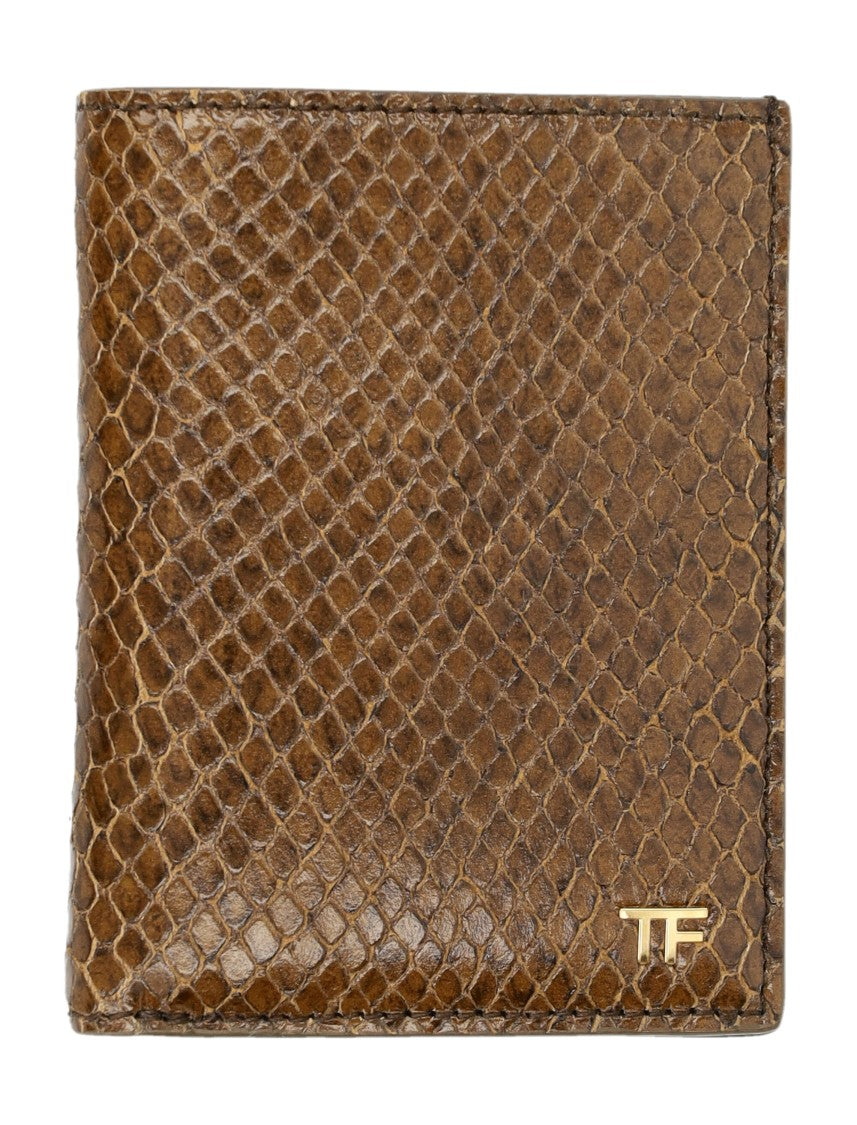 Tom Ford Small Snake Embossed Leather Folding Cardholder