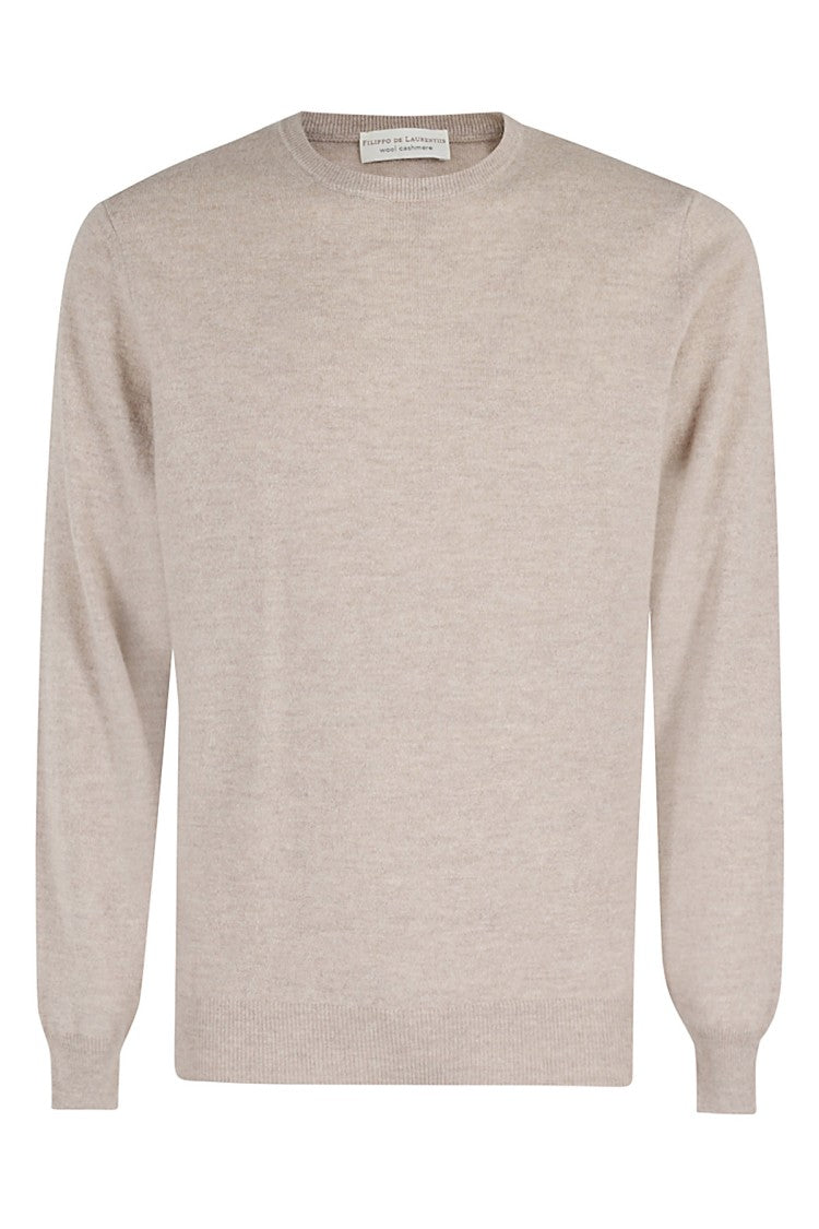Filippo De Laurentis Cashmere-Blend Wool Crew Neck Sweater
