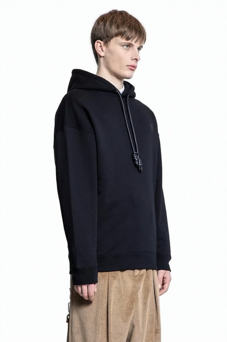 Loewe Minimalist Hoodie With Drawstring And Unique Cord Ends