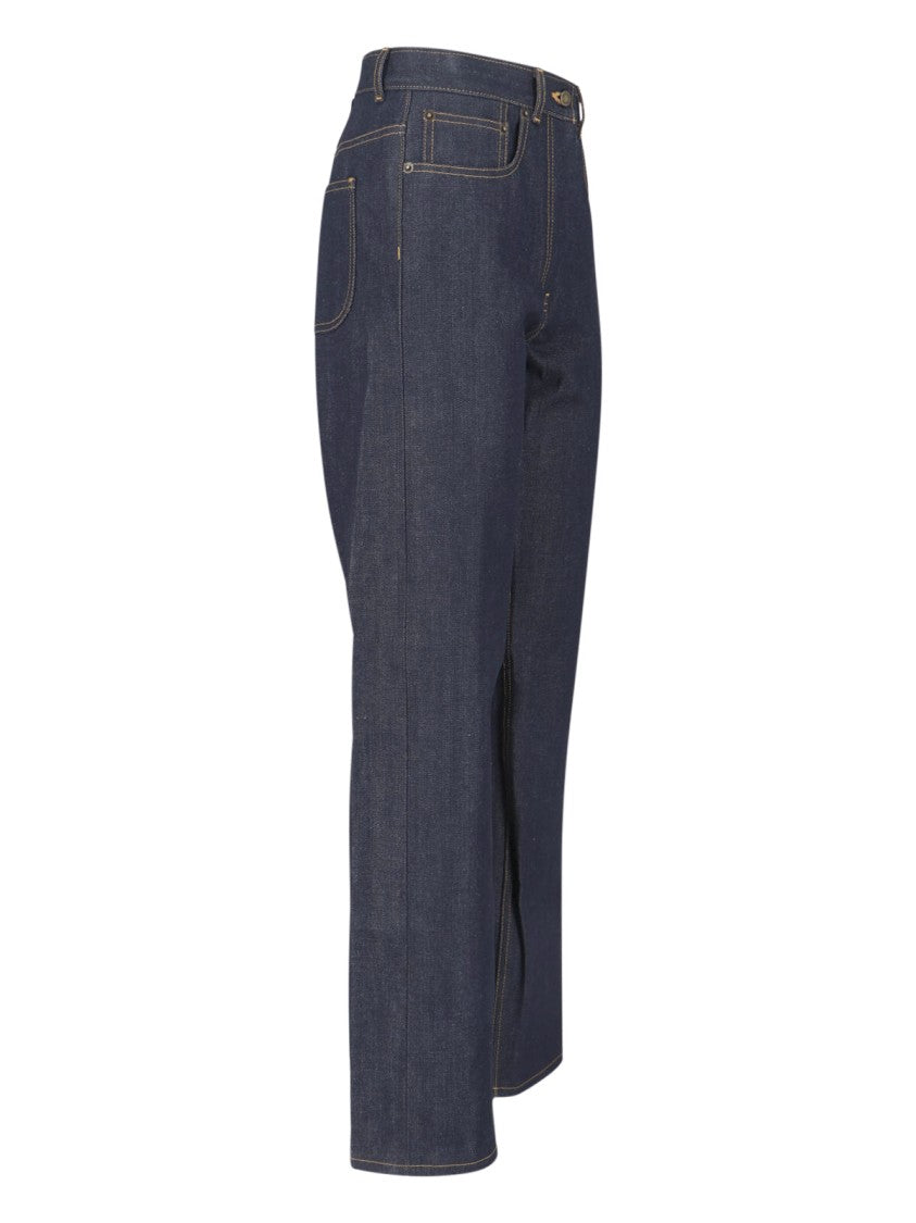 Thom Browne Blue Mid-Rise Straight-Leg Denim Jeans