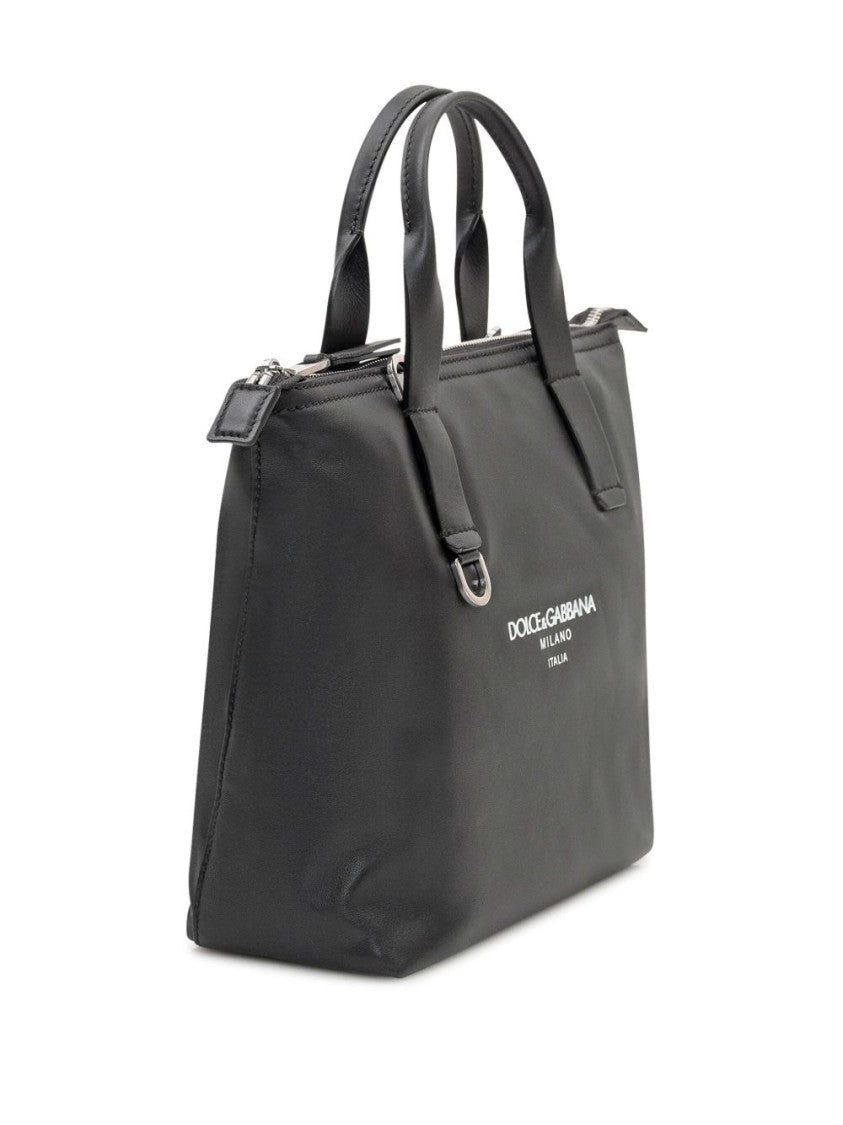 Dolce & Gabbana Black Bag With Top Zip And Dual Handles