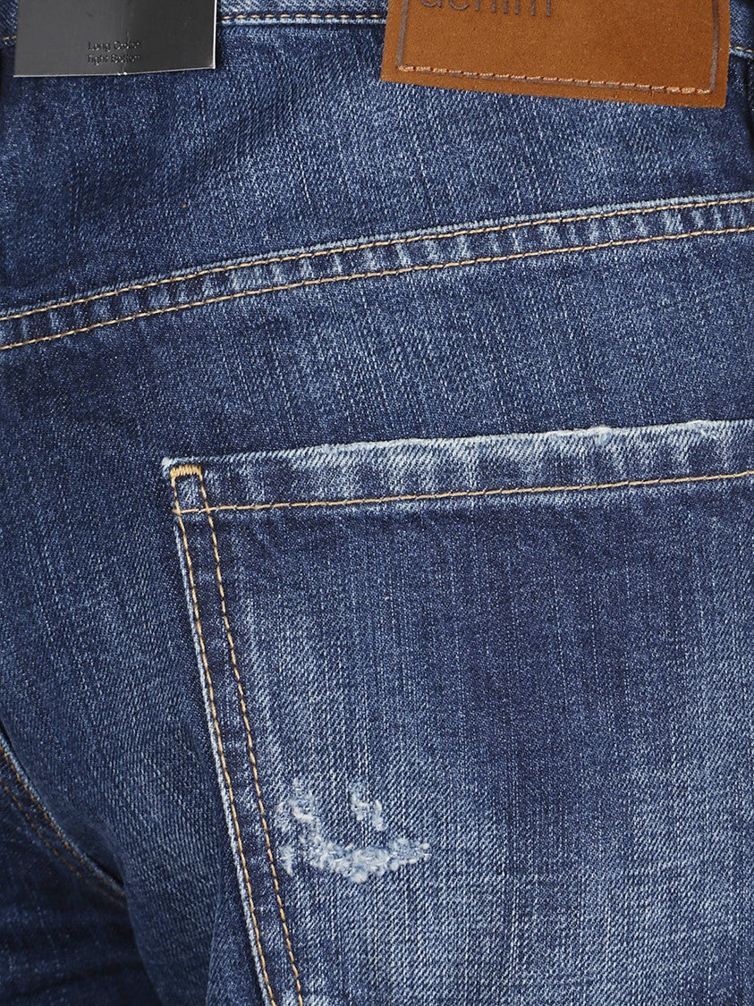 Dsquared2 Straight-Leg Denim Jeans With Distressed Details