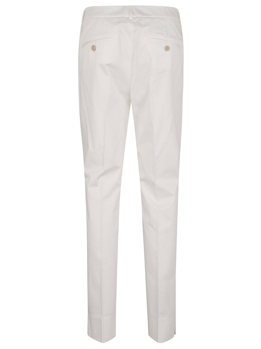 Peserico Ankle-Length Slim-Fit Trousers With Side Slits
