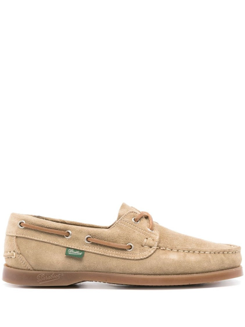 Paraboot Classic Moccasin Flat Shoes In Soft Suede Leather