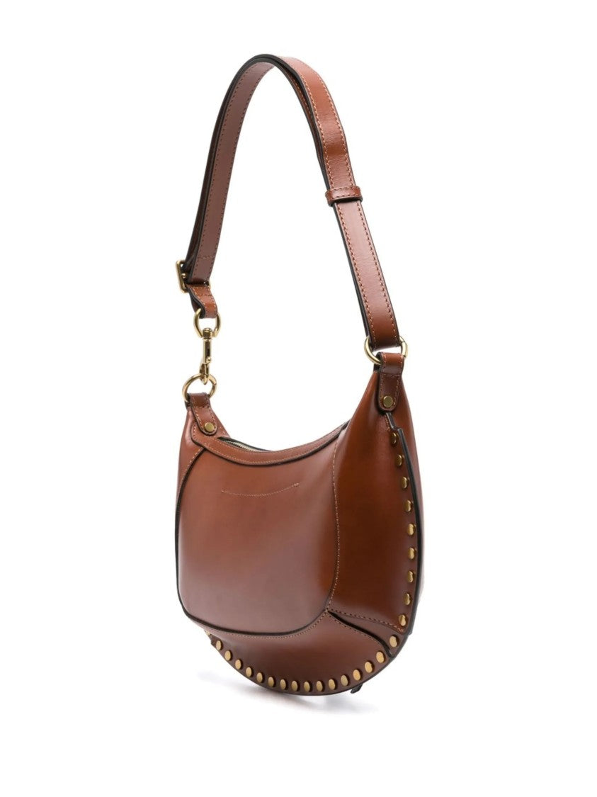 Isabel Marant Crescent-Shape Calf Leather Shoulder Bag With Gold-Tone Accents