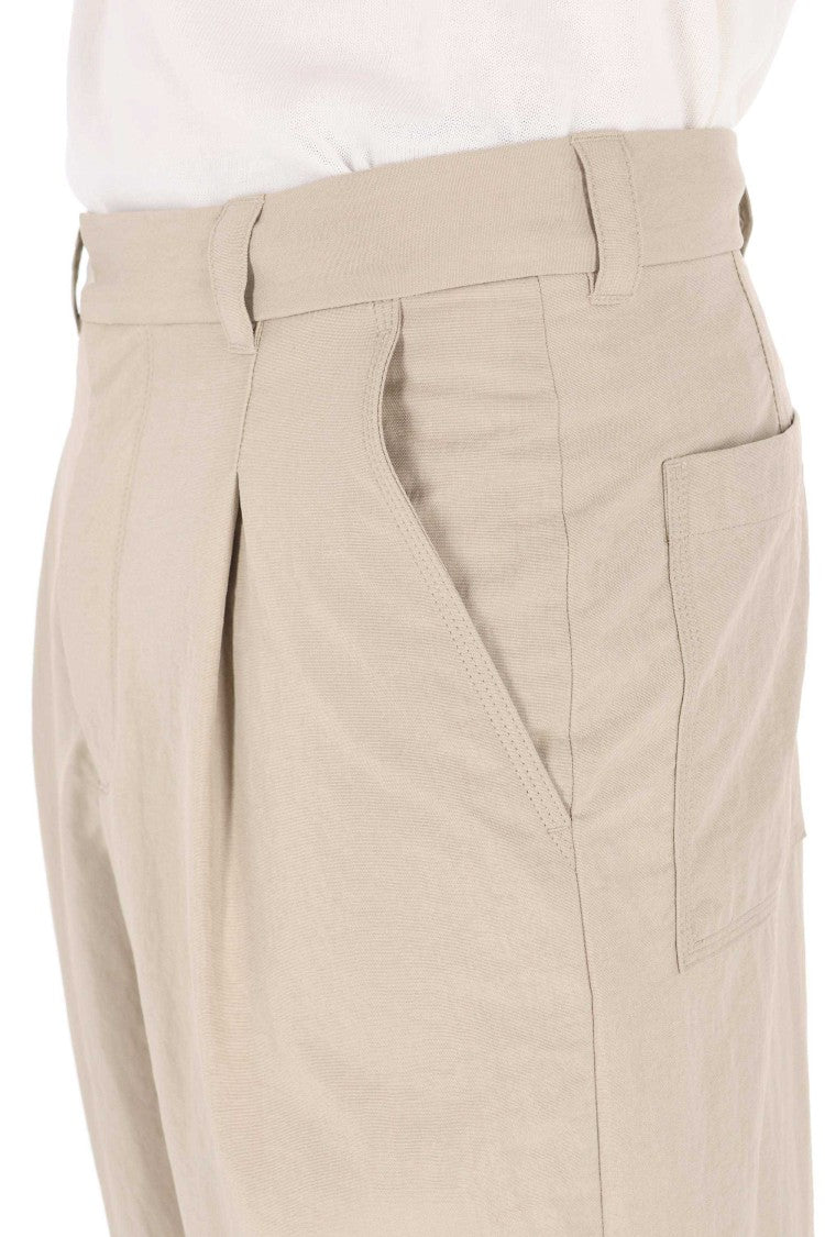 Maison Kitsuné Adjustable Hem Cropped Canvas Pants