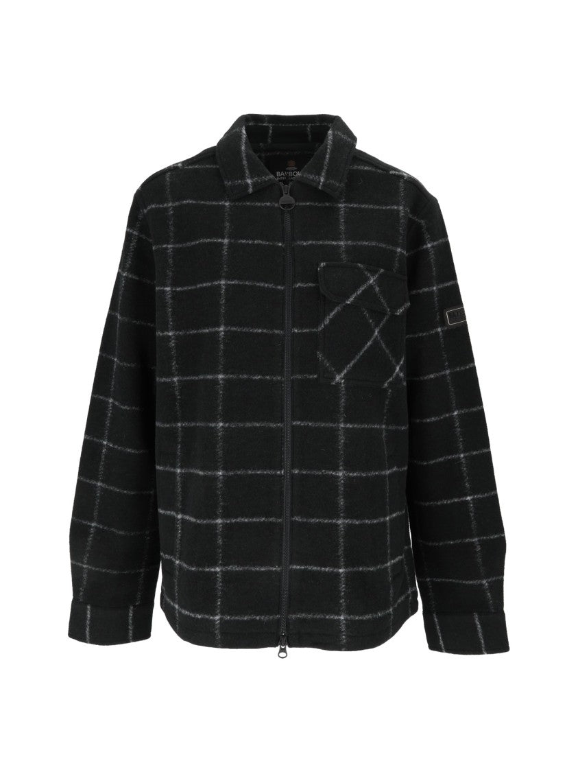 Barbour Black Payne Windowpane Check Fleece Jacket