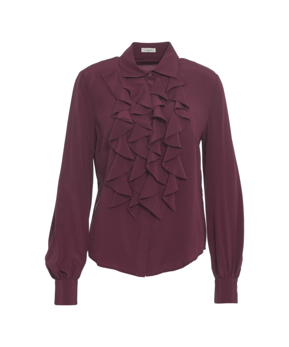 Himon's Ruffled Front Shirt With Classic Collar