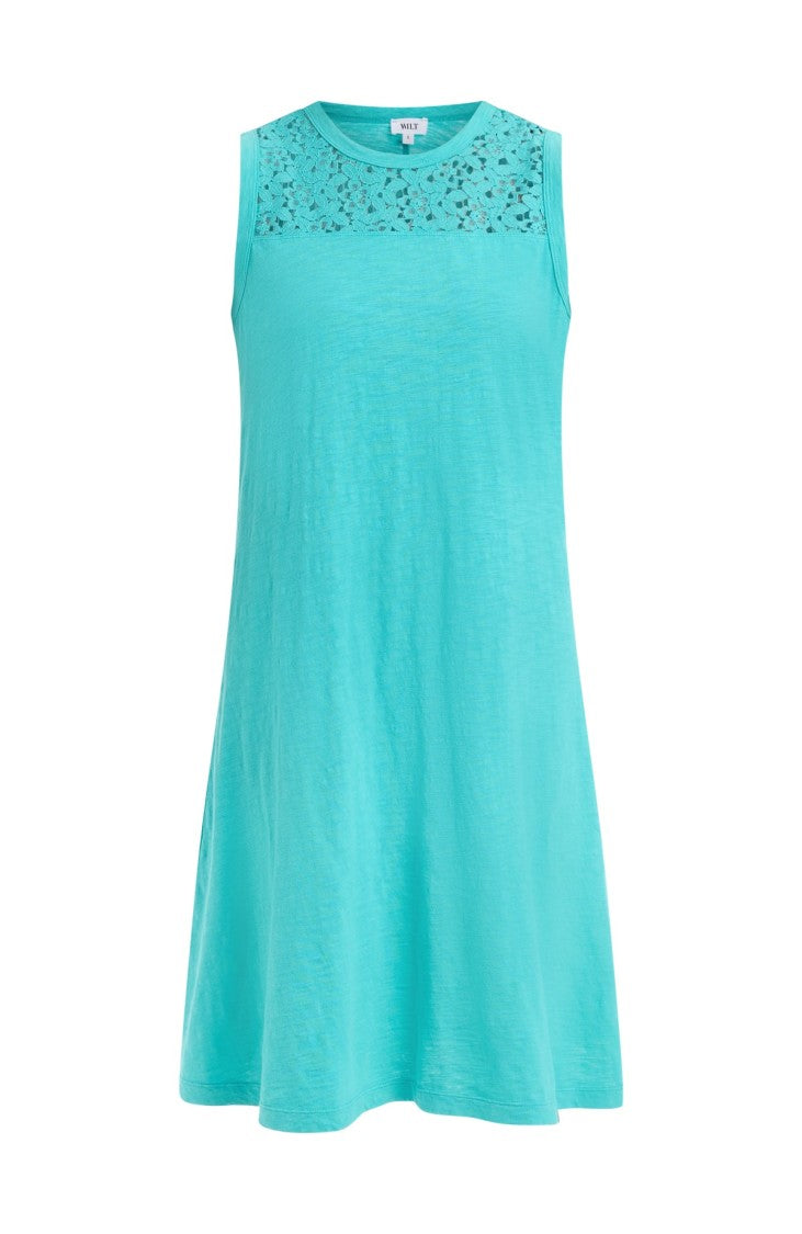 Wilt Sleeveless Lace Yoke Dress